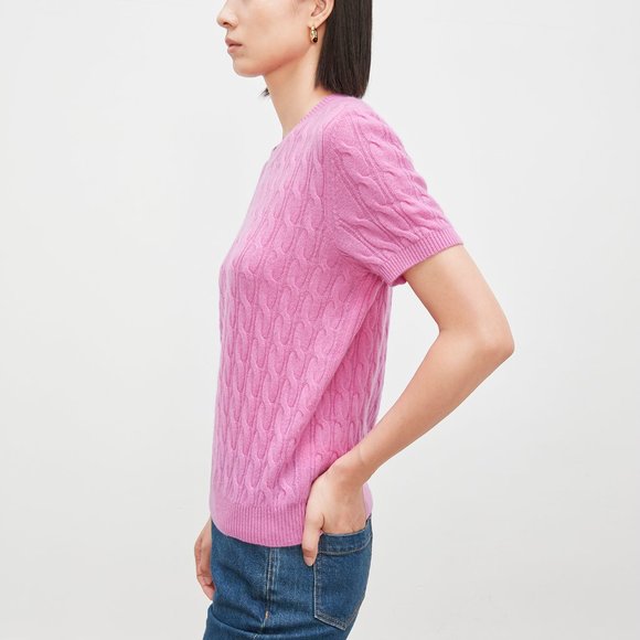 CHICJOC Women 100% Cashmere sweater in rose pink size 40 - Picture 2 of 15